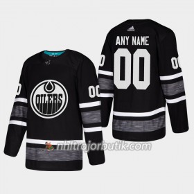 Män Ishockey Edmonton Oilers tröja med eget tryck Svart 2019 All-Star Adidas Authentic